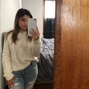 h&m cream sweater